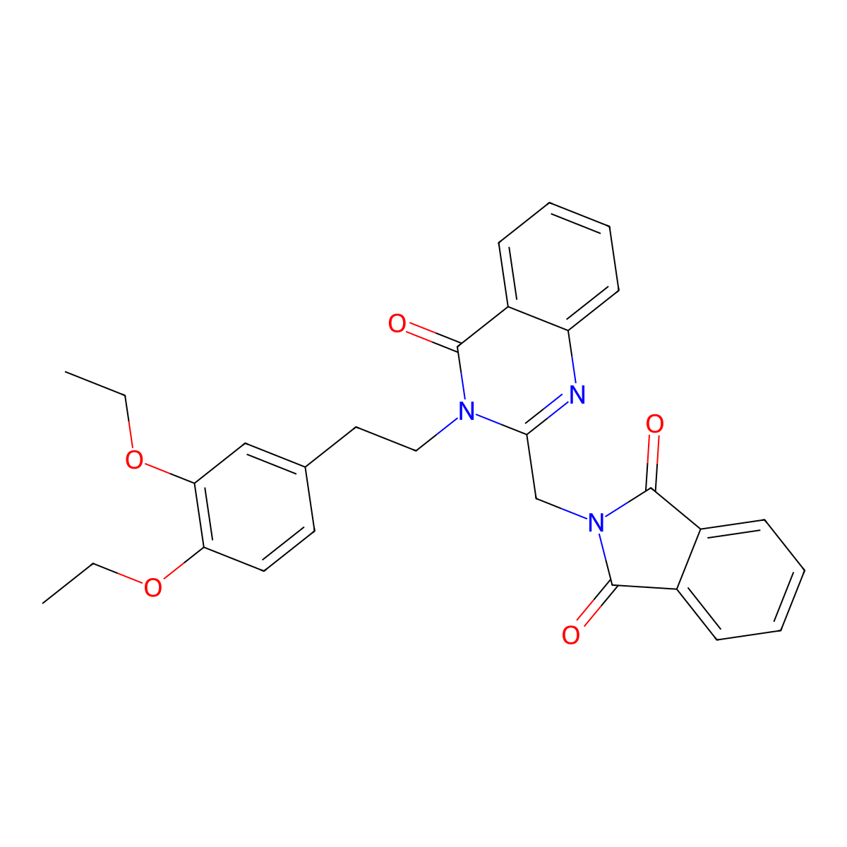 2-[[3-[2-(3,4-Diethoxyphenyl)ethyl]-4-oxoquinazolin-2-yl]methyl]isoindole-1,3-dione molecular structure, CAS 510724-02-4