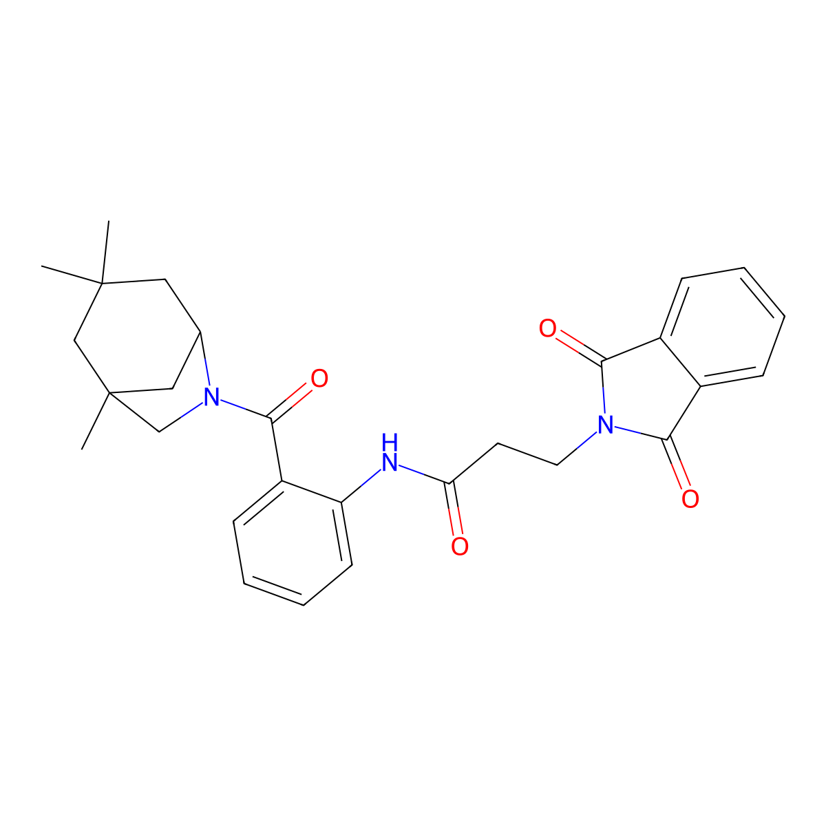 3-(1,3-dioxoisoindol-2-yl)-N-[2-(3,3,5-trimethyl-7-azabicyclo[3.2.1]octane-7-carbonyl)phenyl]propanamide molecular structure, CAS 510724-03-5