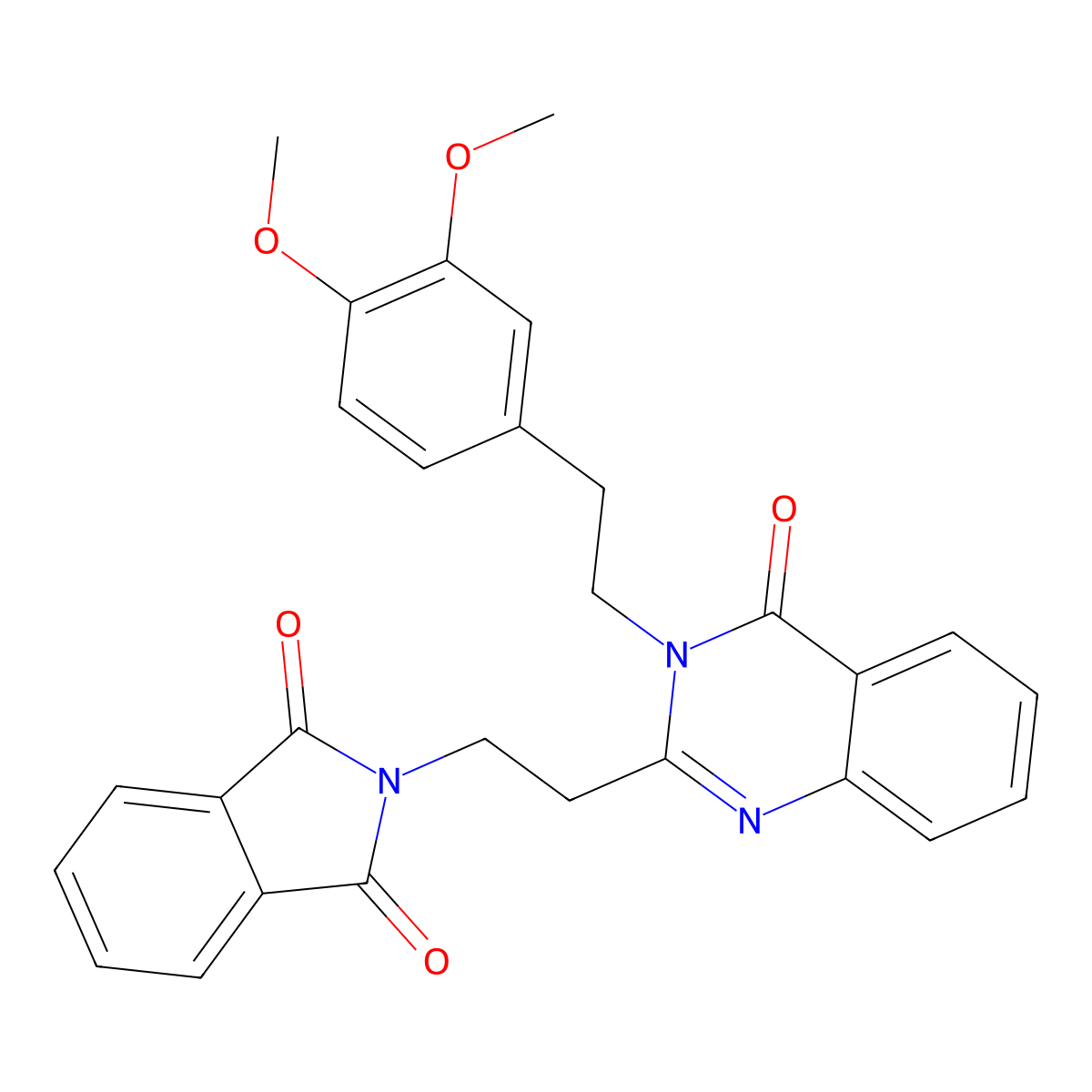 2-[2-[3-[2-(3,4-Dimethoxyphenyl)ethyl]-4-oxoquinazolin-2-yl]ethyl]isoindole-1,3-dione molecular structure, CAS 510724-05-7