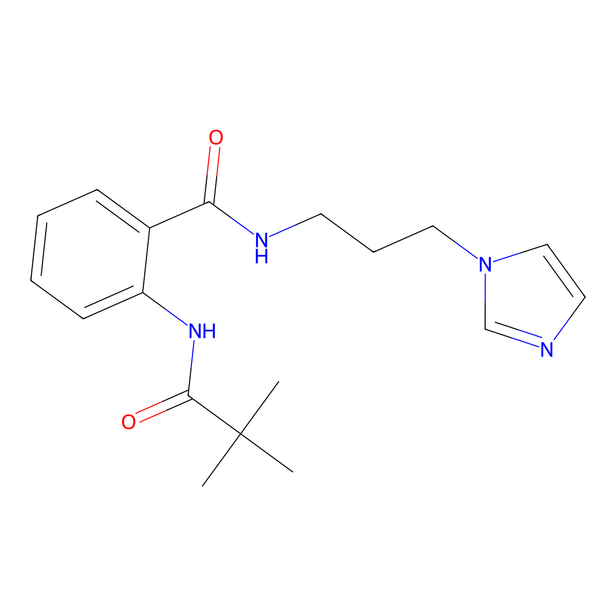 2-(2,2-dimethylpropanoylamino)-N-(3-imidazol-1-ylpropyl)benzamide molecular structure, CAS 510724-13-7