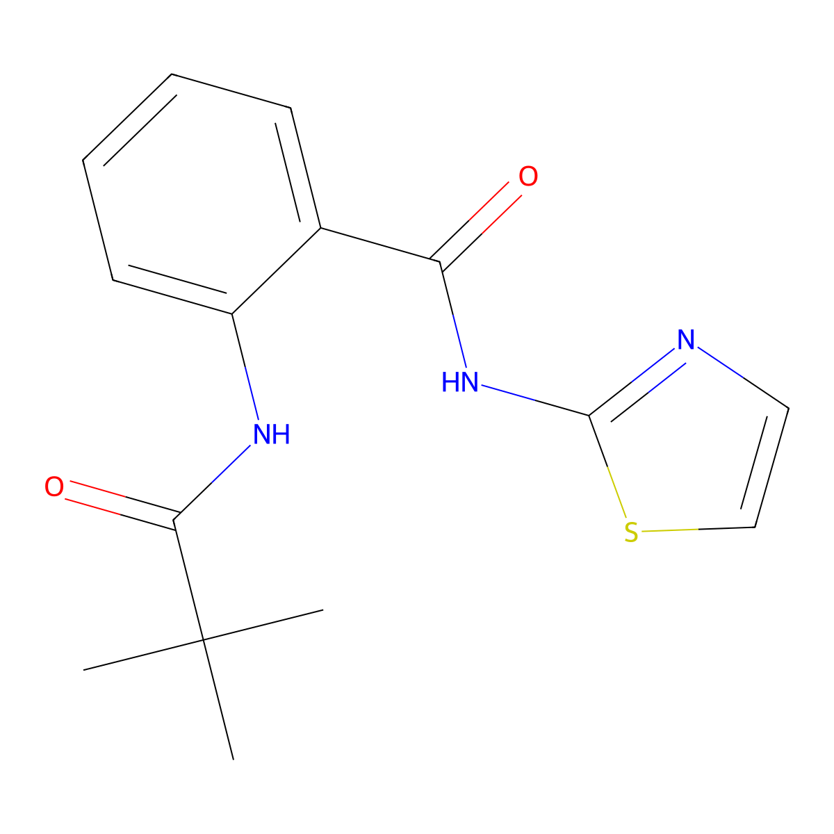 2-(2,2-dimethylpropanoylamino)-N-(1,3-thiazol-2-yl)benzamide molecular structure, CAS 510724-19-3