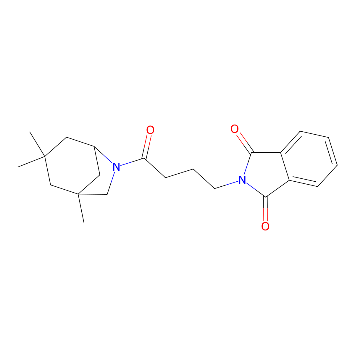 2-[4-Oxo-4-(3,3,5-trimethyl-7-azabicyclo[3.2.1]octan-7-yl)butyl]isoindole-1,3-dione molecular structure, CAS 510724-26-2