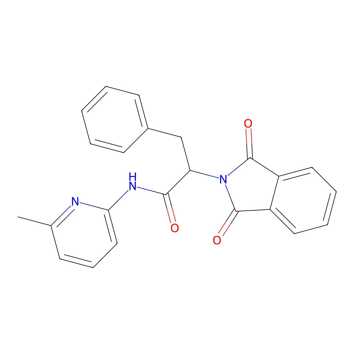 2-(1,3-dioxo-1,3-dihydro-2H-isoindol-2-yl)-N-(6-methyl-2-pyridinyl)-3-phenylpropanamide molecular structure, CAS 510724-34-2