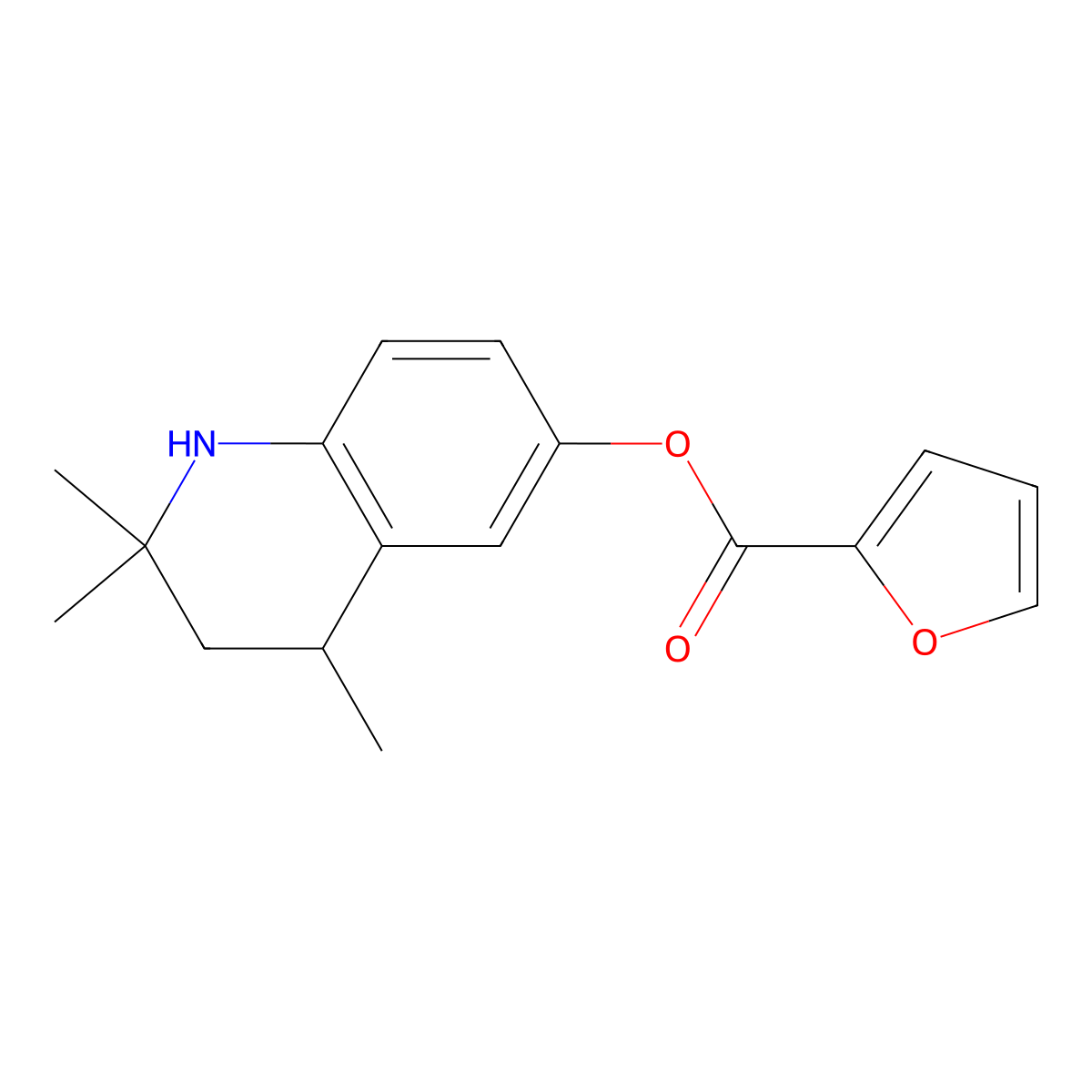 (2,2,4-trimethyl-3,4-dihydro-1H-quinolin-6-yl) furan-2-carboxylate molecular structure, CAS 510725-23-2