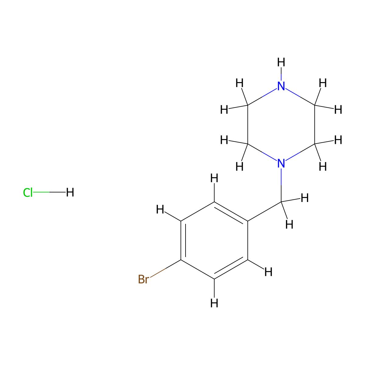 1-(4-Bromobenzyl)piperazine hydrochloride molecular structure, CAS 510725-48-1