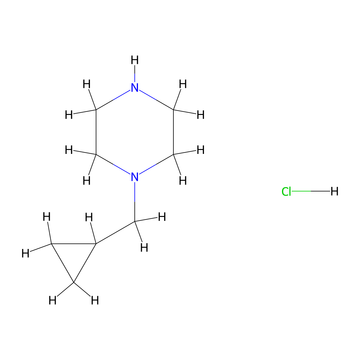 1-(Cyclopropylmethyl)piperazine hydrochloride molecular structure, CAS 510725-51-6