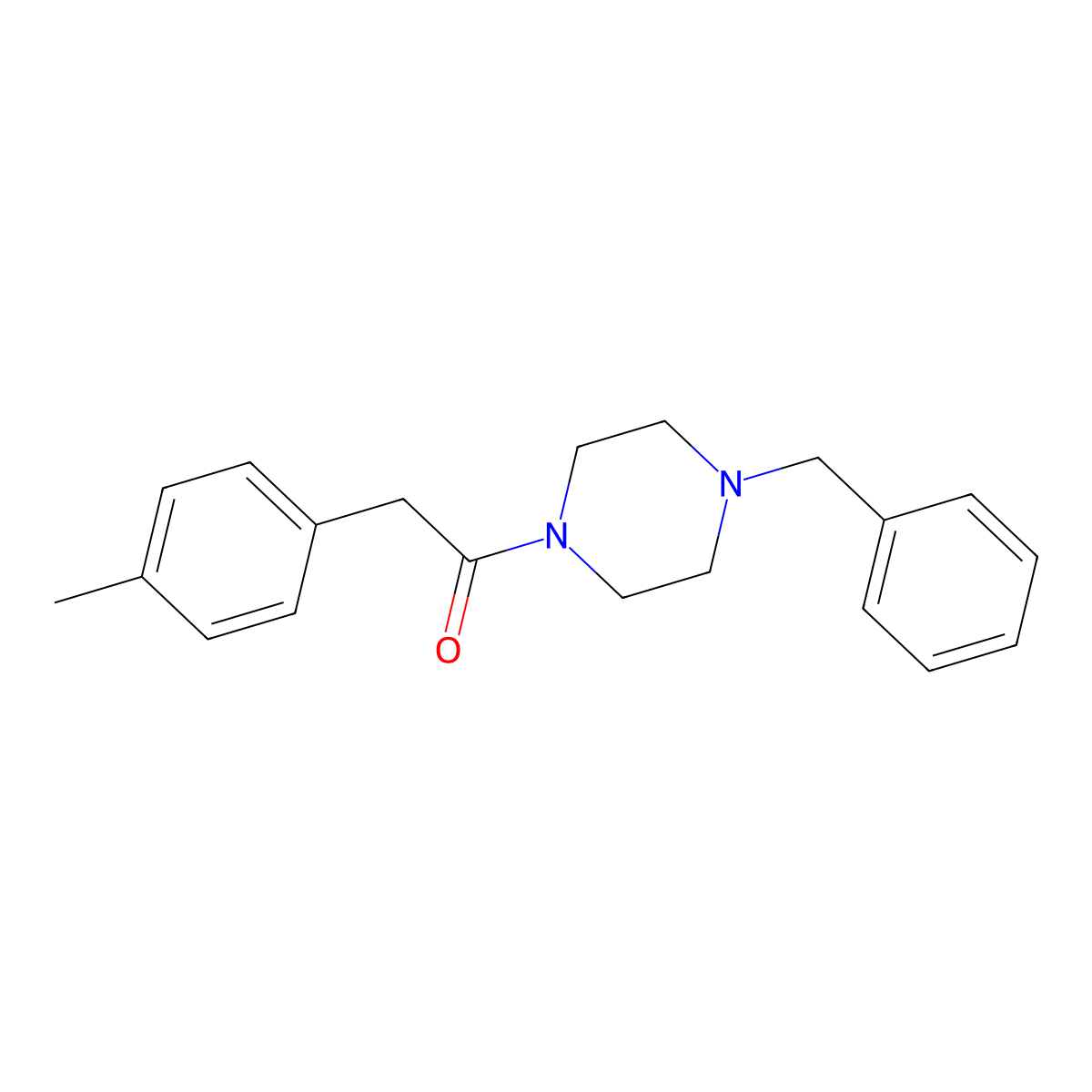 1-(4-Benzylpiperazin-1-yl)-2-(4-methylphenyl)ethanone molecular structure, CAS 510725-92-5