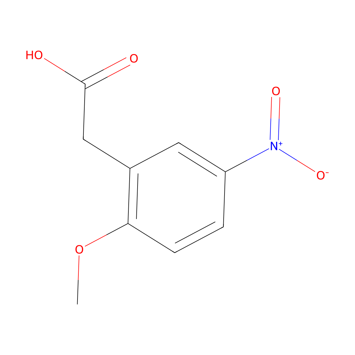 2-(2-Methoxy-5-nitrophenyl)acetic acid molecular structure, CAS 51073-04-2