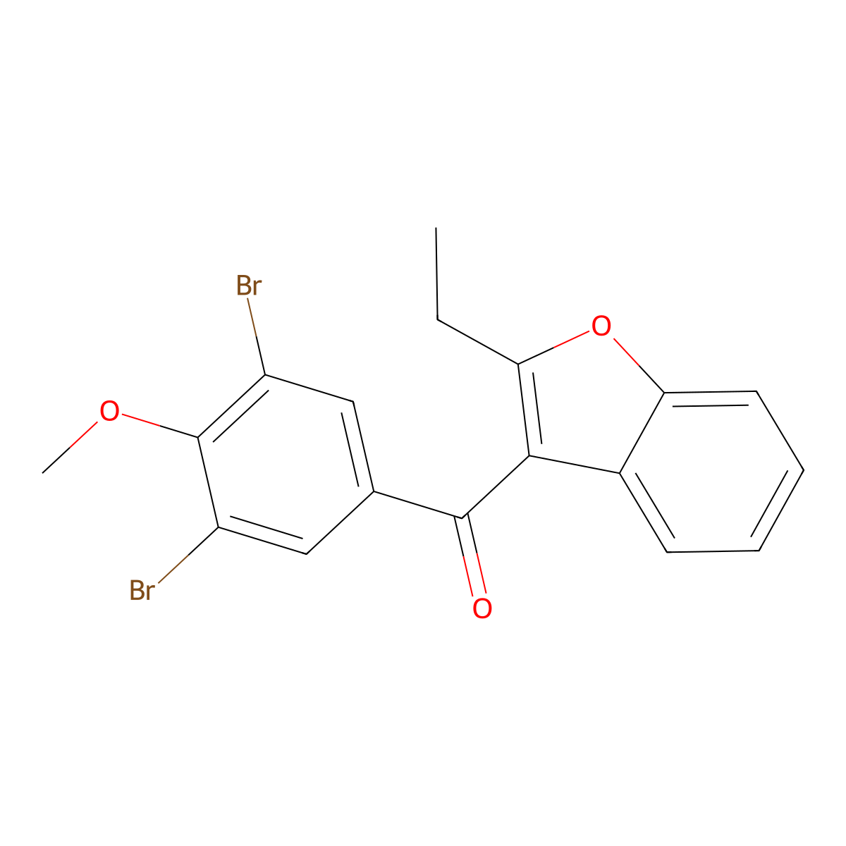 (3,5-Dibromo-4-methoxyphenyl)(2-ethylbenzofuran-3-yl)methanone molecular structure, CAS 51073-13-3
