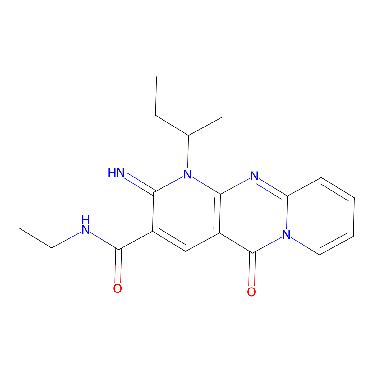 1-Sec-butyl-N-ethyl-2-imino-5-oxo-1,5-dihydro-2H-dipyrido[1,2-A:2,3-D]pyrimidine-3-carboxamide molecular structure, CAS 510733-35-4