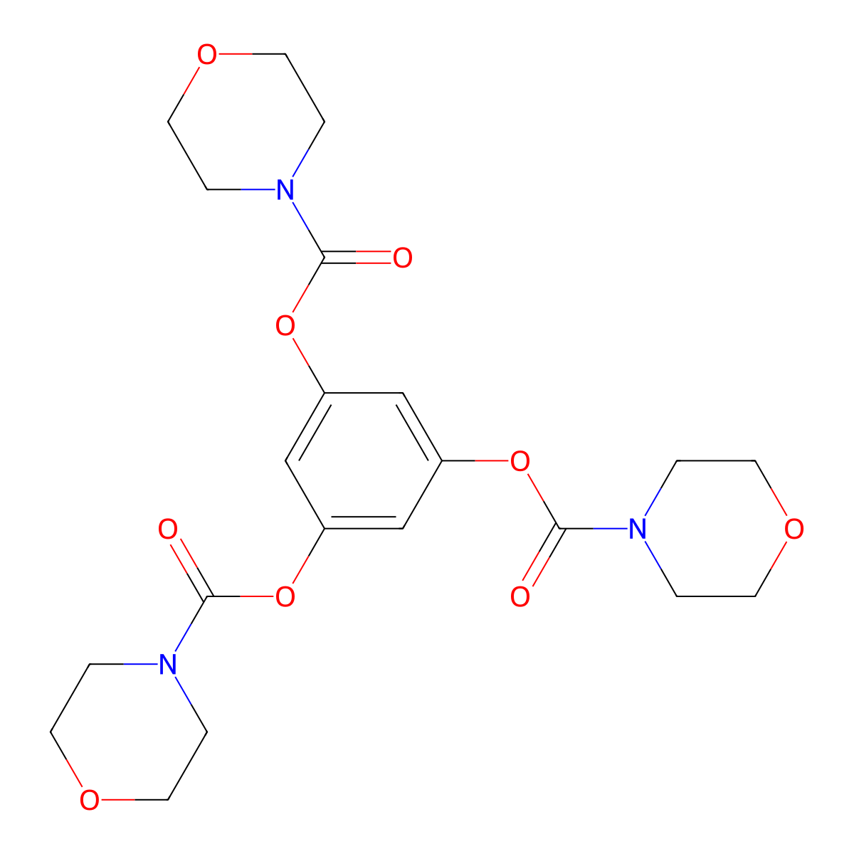 3,5-Dimorpholin-4-ylcarbonyloxyphenyl morpholine-4-carboxylate molecular structure, CAS 510734-19-7