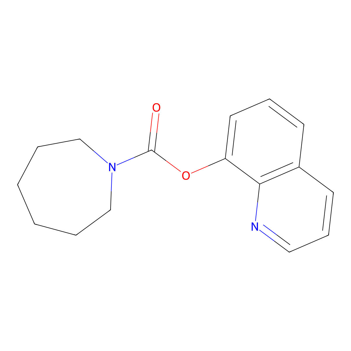 Quinolin-8-yl azepane-1-carboxylate molecular structure, CAS 510734-22-2
