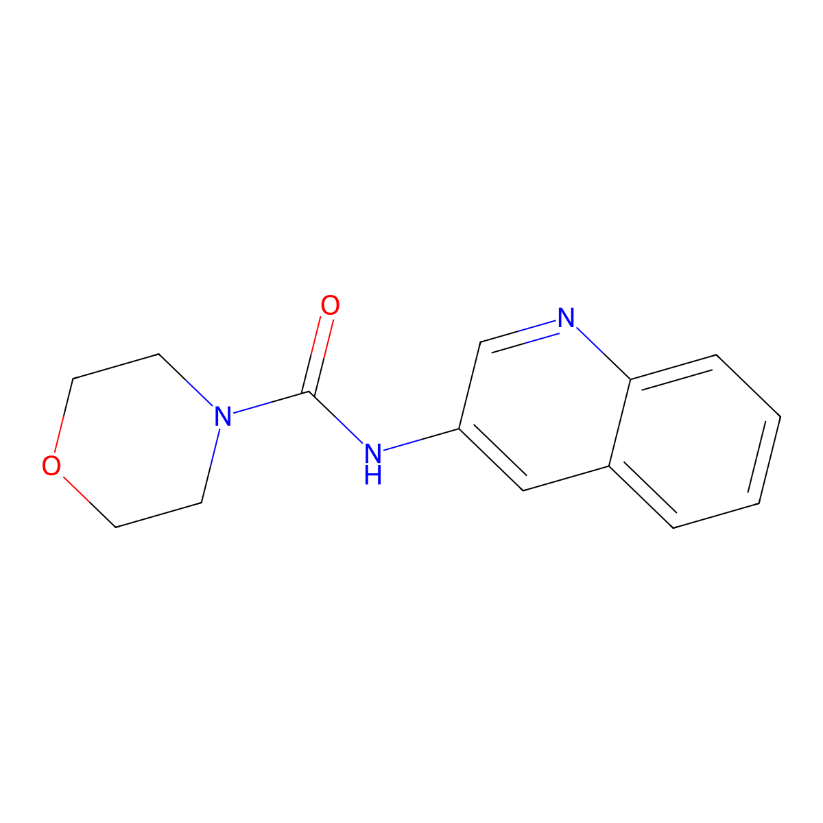 Morpholine-4-carboxylic acid quinolin-3-ylamide molecular structure, CAS 510734-30-2