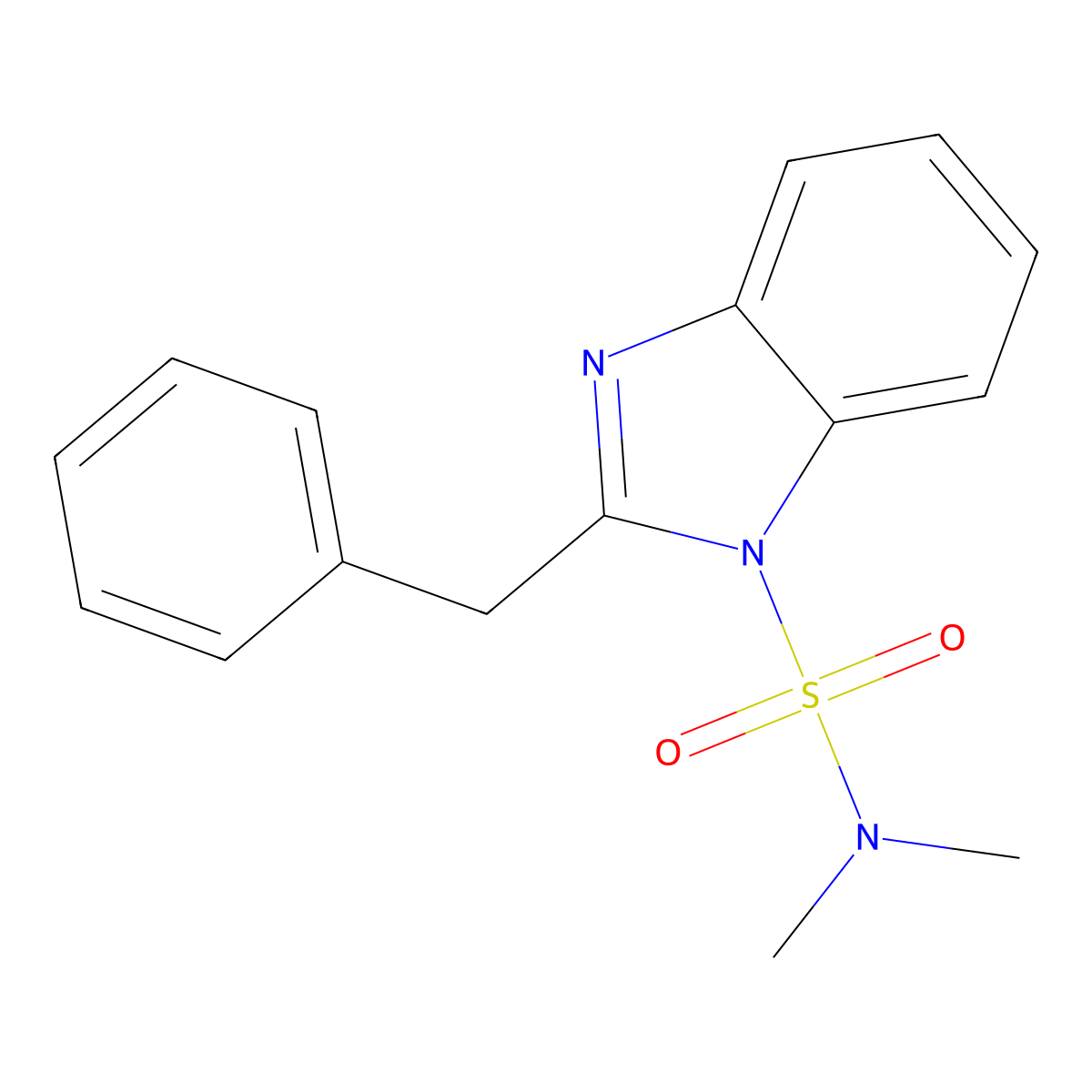 Dimethyl{[2-benzylbenzimidazolyl]sulfonyl}amine molecular structure, CAS 510734-39-1