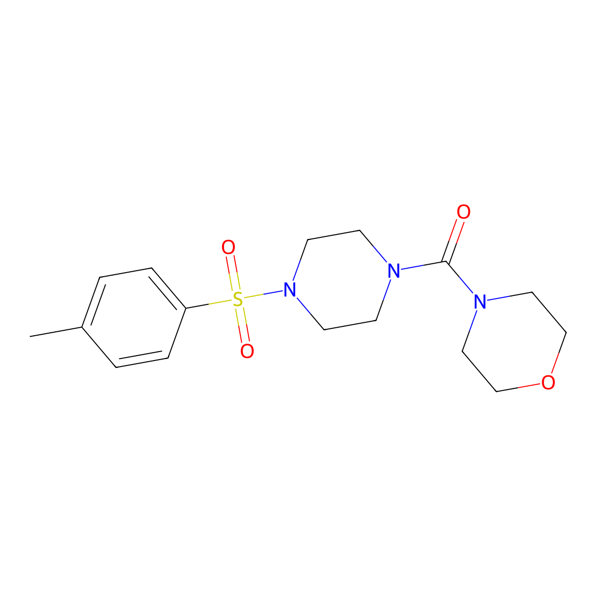 Morpholin-4-yl-[4-(toluene-4-sulfonyl)-piperazin-1-yl]-methanone molecular structure, CAS 510734-46-0