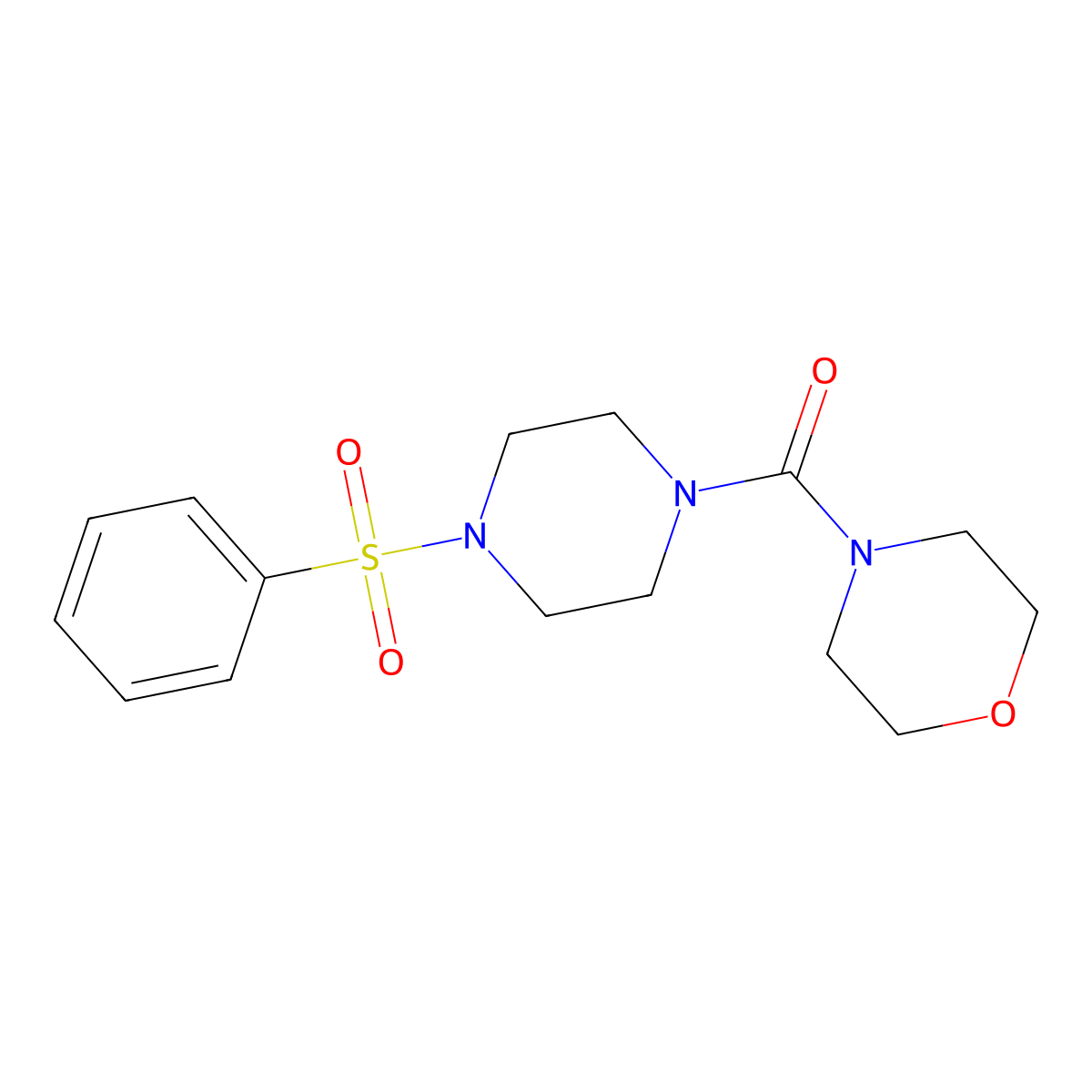 Morpholino(4-(phenylsulfonyl)piperazin-1-yl)methanone molecular structure, CAS 510734-48-2