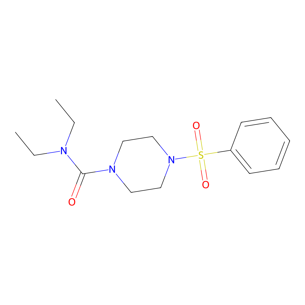 N,N-diethyl-4-(phenylsulfonyl)piperazine-1-carboxamide molecular structure, CAS 510734-52-8