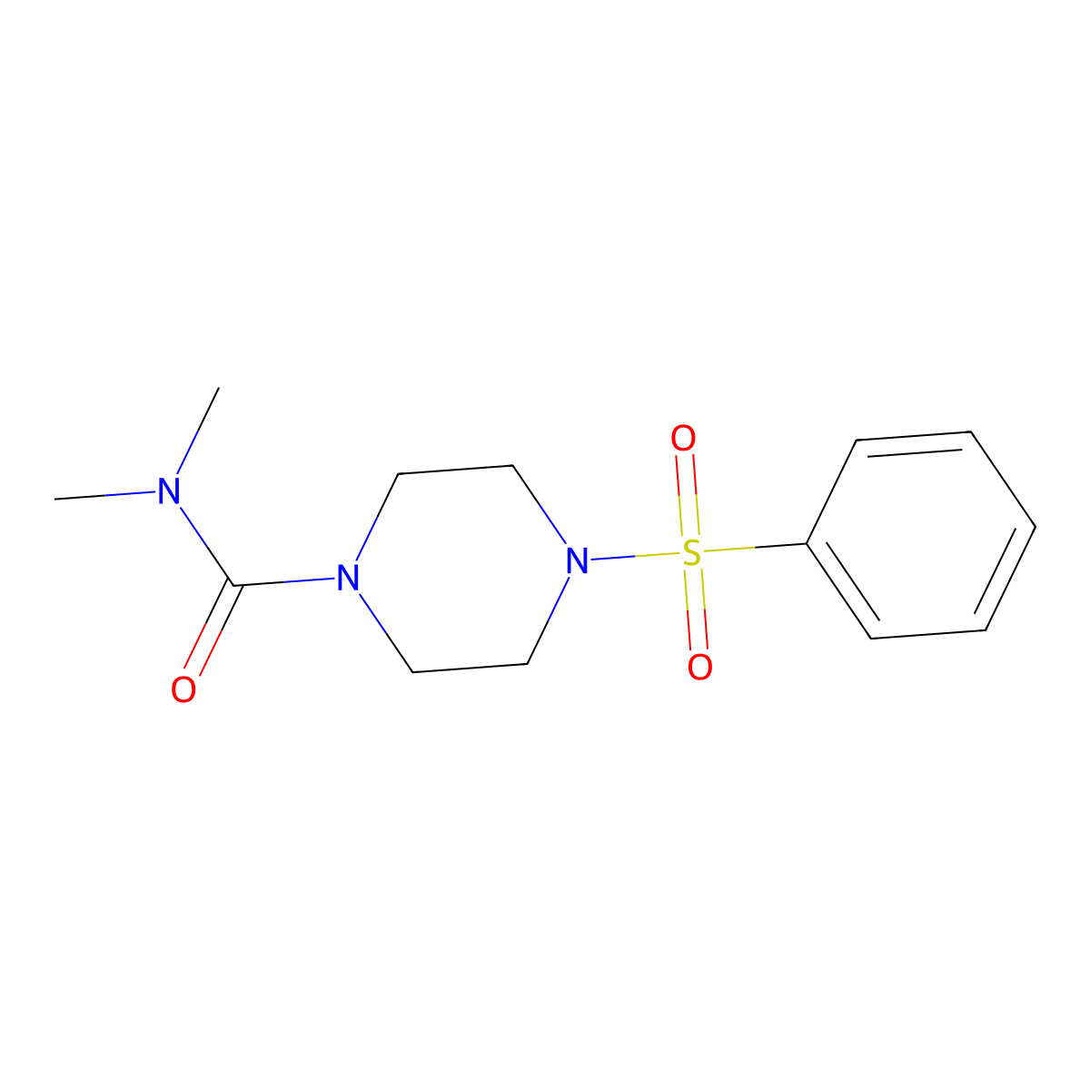 4-(benzenesulfonyl)-N,N-dimethylpiperazine-1-carboxamide molecular structure, CAS 510734-54-0