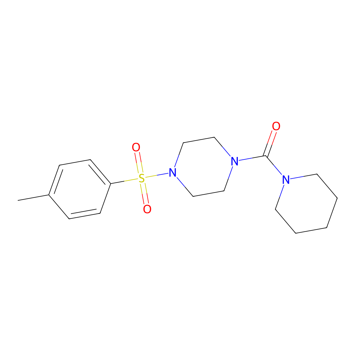 Piperidin-1-yl-[4-(toluene-4-sulfonyl)-piperazin-1-yl]-methanone molecular structure, CAS 510734-56-2
