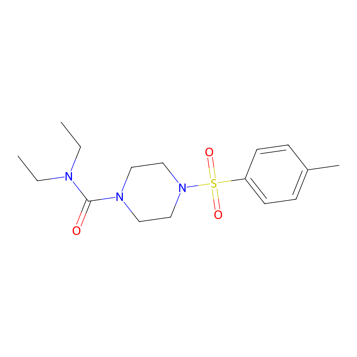 N,N-diethyl-4-(4-methylphenyl)sulfonylpiperazine-1-carboxamide molecular structure, CAS 510734-58-4