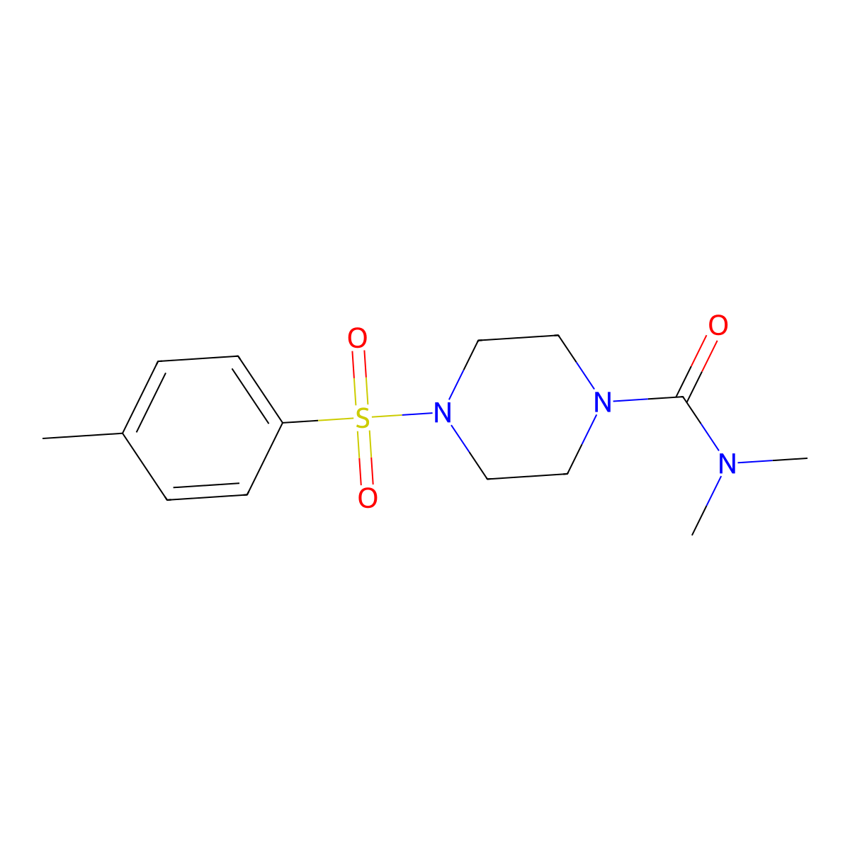 N,N-dimethyl-4-(4-methylphenyl)sulfonylpiperazine-1-carboxamide molecular structure, CAS 510734-60-8