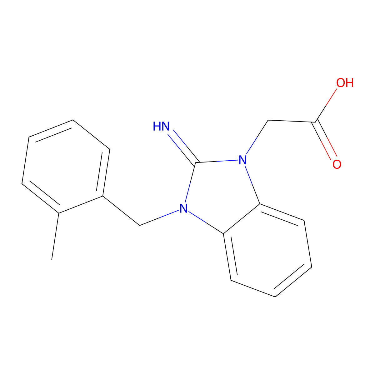 [2-imino-3-(2-methylbenzyl)-2,3-dihydro-1H-benzimidazol-1-yl]acetic acid molecular structure, CAS 510734-90-4