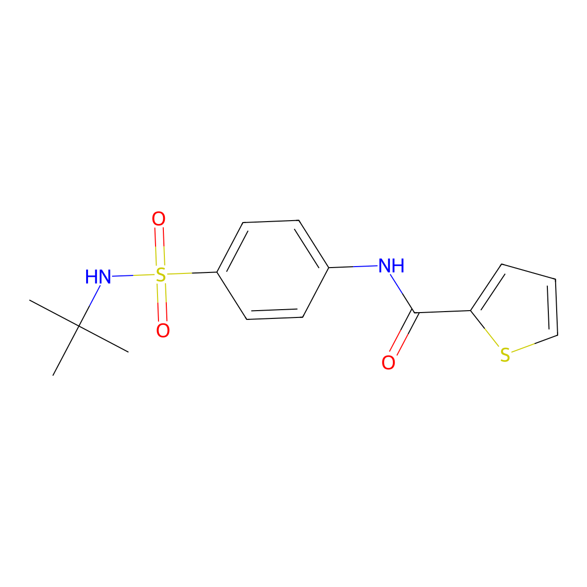 N-[4-(tert-butylsulfamoyl)phenyl]thiophene-2-carboxamide molecular structure, CAS 510735-39-4