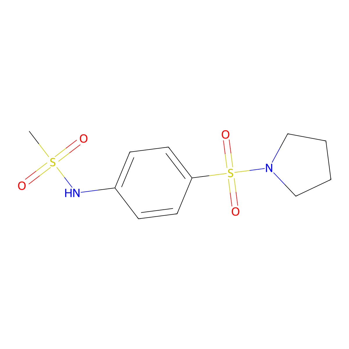 N-(4-pyrrolidin-1-ylsulfonylphenyl)methanesulfonamide molecular structure, CAS 510735-53-2