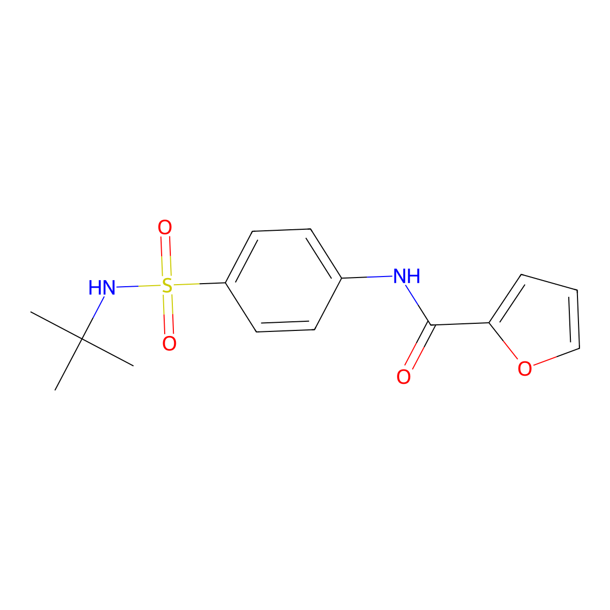 N-[4-(tert-butylsulfamoyl)phenyl]furan-2-carboxamide molecular structure, CAS 510735-90-7