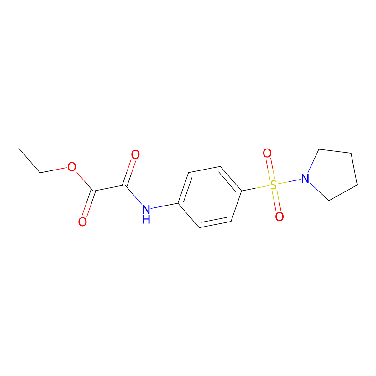 Ethyl oxo{[4-(pyrrolidin-1-ylsulfonyl)phenyl]amino}acetate molecular structure, CAS 510736-32-0