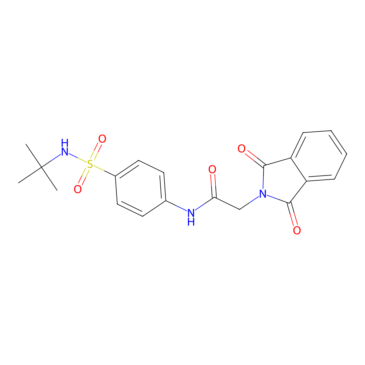 N-[4-(tert-butylsulfamoyl)phenyl]-2-(1,3-dioxoisoindol-2-yl)acetamide molecular structure, CAS 510737-02-7