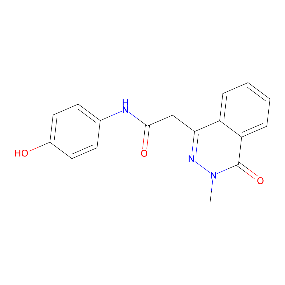 N-(4-hydroxyphenyl)-2-(3-methyl-4-oxophthalazin-1-yl)acetamide molecular structure, CAS 510737-43-6