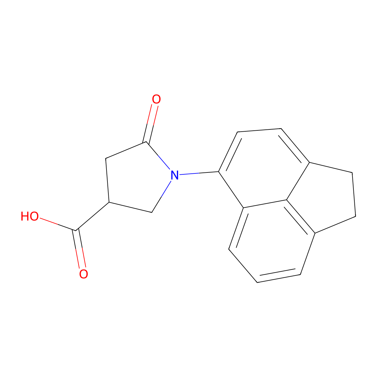 1-(1,2-Dihydroacenaphthylen-5-yl)-5-oxopyrrolidine-3-carboxylic acid molecular structure, CAS 510737-50-5