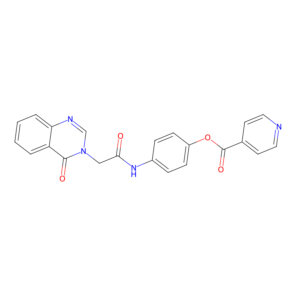 4-{[(4-oxoquinazolin-3(4H)-yl)acetyl]amino}phenyl pyridine-4-carboxylate molecular structure, CAS 510737-52-7