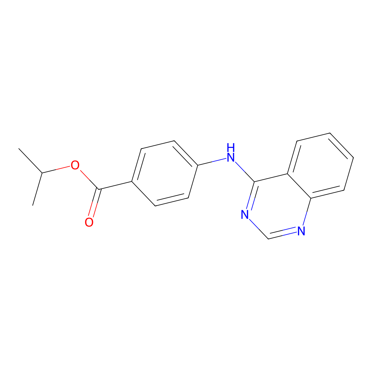 Propan-2-yl 4-(quinazolin-4-ylamino)benzoate molecular structure, CAS 510737-65-2