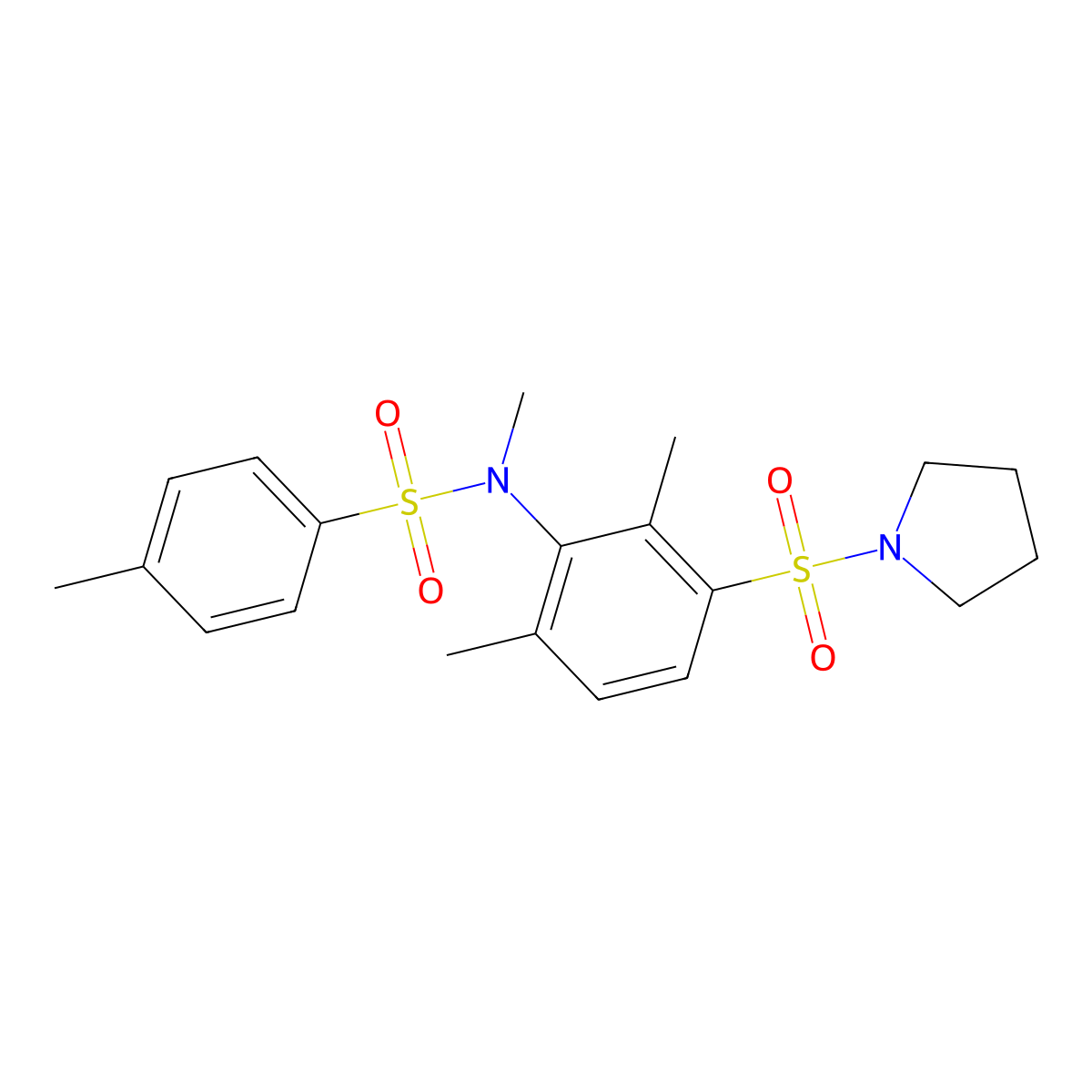 N-(2,6-dimethyl-3-pyrrolidin-1-ylsulfonylphenyl)-N,4-dimethylbenzenesulfonamide molecular structure, CAS 510737-68-5