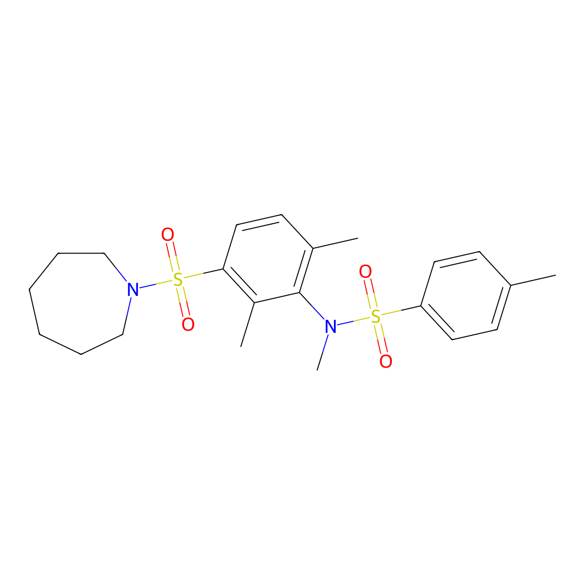 N-(3-(azepan-1-ylsulfonyl)-2,6-dimethylphenyl)-N,4-dimethylbenzenesulfonamide molecular structure, CAS 510737-70-9
