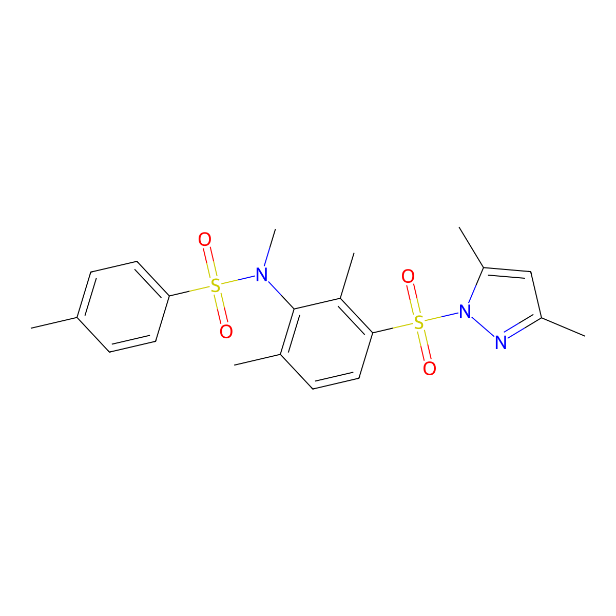 N-{3-[(3,5-dimethyl-1H-pyrazol-1-yl)sulfonyl]-2,6-dimethylphenyl}-N,4-dimethylbenzenesulfonamide molecular structure, CAS 510737-71-0