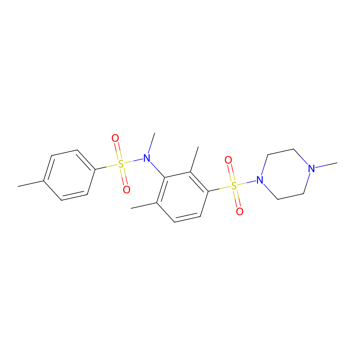N-[2,6-dimethyl-3-[(4-methyl-1-piperazinyl)sulfonyl]phenyl]-N,4-dimethylbenzenesulfonamide molecular structure, CAS 510737-74-3