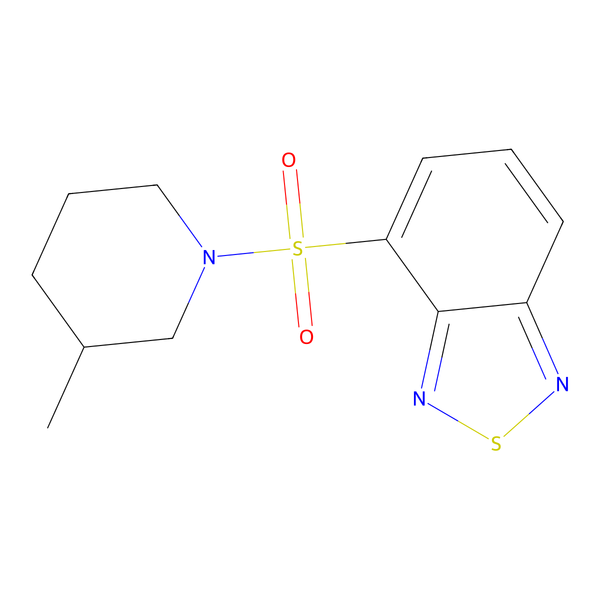 4-(3-Methylpiperidin-1-yl)sulfonyl-2,1,3-benzothiadiazole molecular structure, CAS 510737-93-6