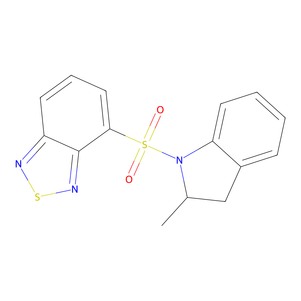 4-[(2-Methyl-2,3-dihydroindol-1-yl)sulfonyl]-2,1,3-benzothiadiazole molecular structure, CAS 510737-94-7