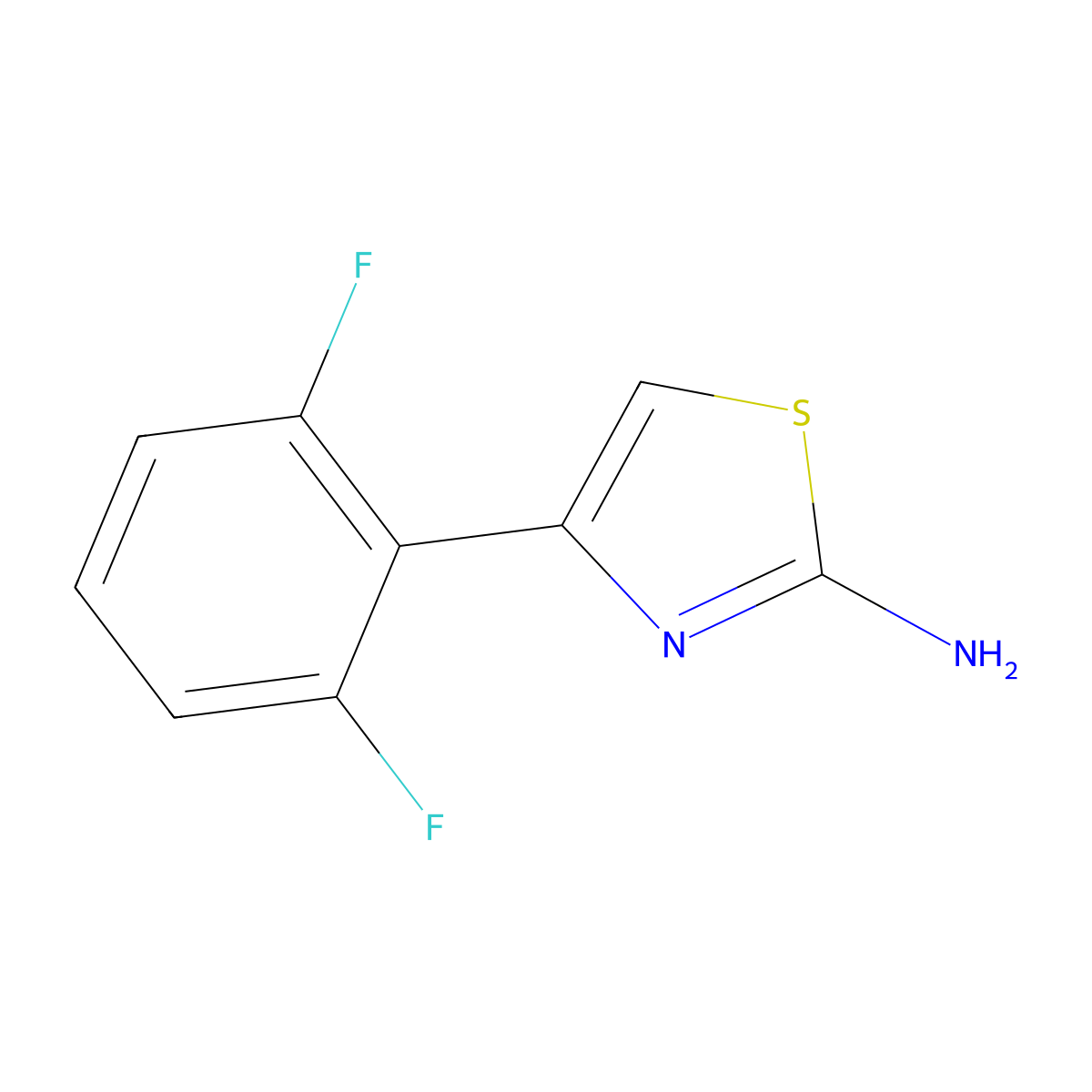 4-(2,6-Difluorophenyl)-1,3-thiazol-2-amine molecular structure, CAS 510738-34-8