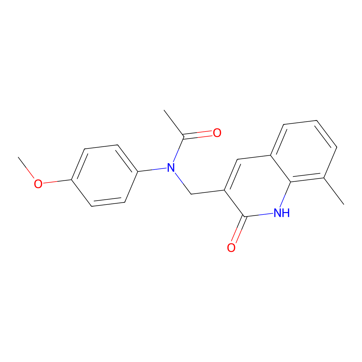 N-(4-methoxyphenyl)-N-[(8-methyl-2-oxo-1H-quinolin-3-yl)methyl]acetamide molecular structure, CAS 510738-88-2