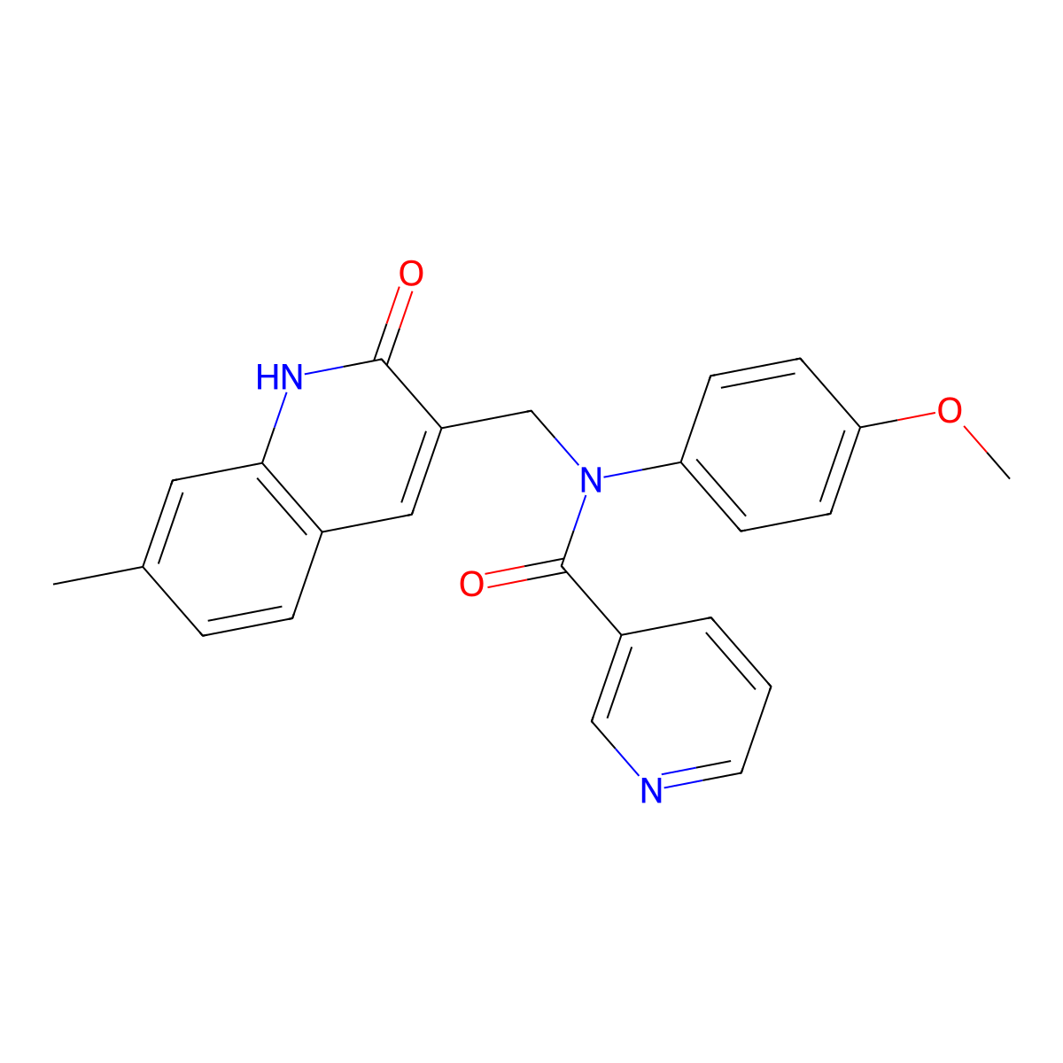 N-(4-methoxyphenyl)-N-[(7-methyl-2-oxo-1H-quinolin-3-yl)methyl]pyridine-3-carboxamide molecular structure, CAS 510738-96-2