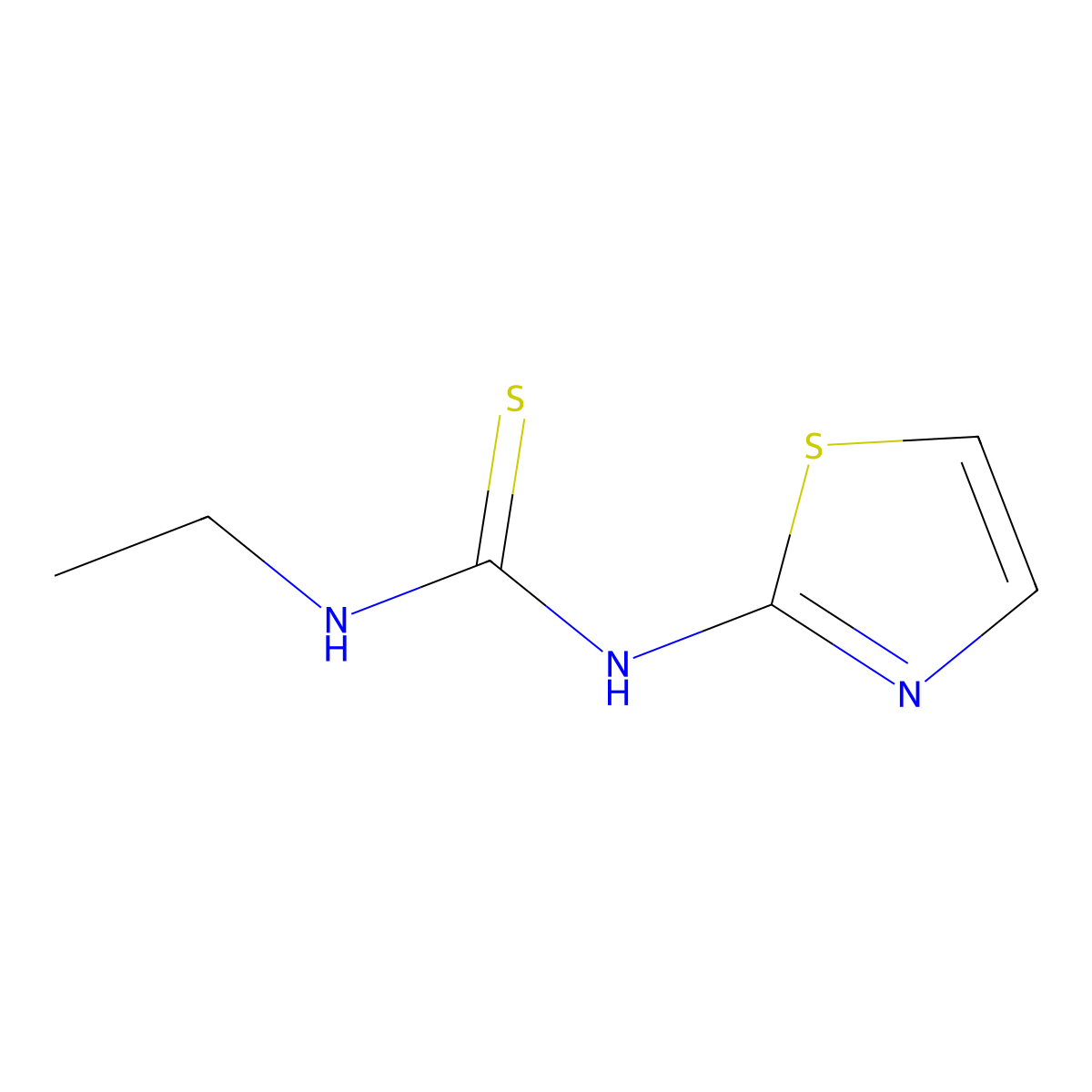 Thiourea, N-ethyl-N'-2-thiazolyl- molecular structure, CAS 51074-16-9