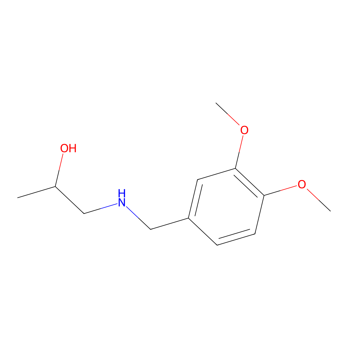 1-((3,4-Dimethoxybenzyl)amino)propan-2-ol molecular structure, CAS 510740-02-0