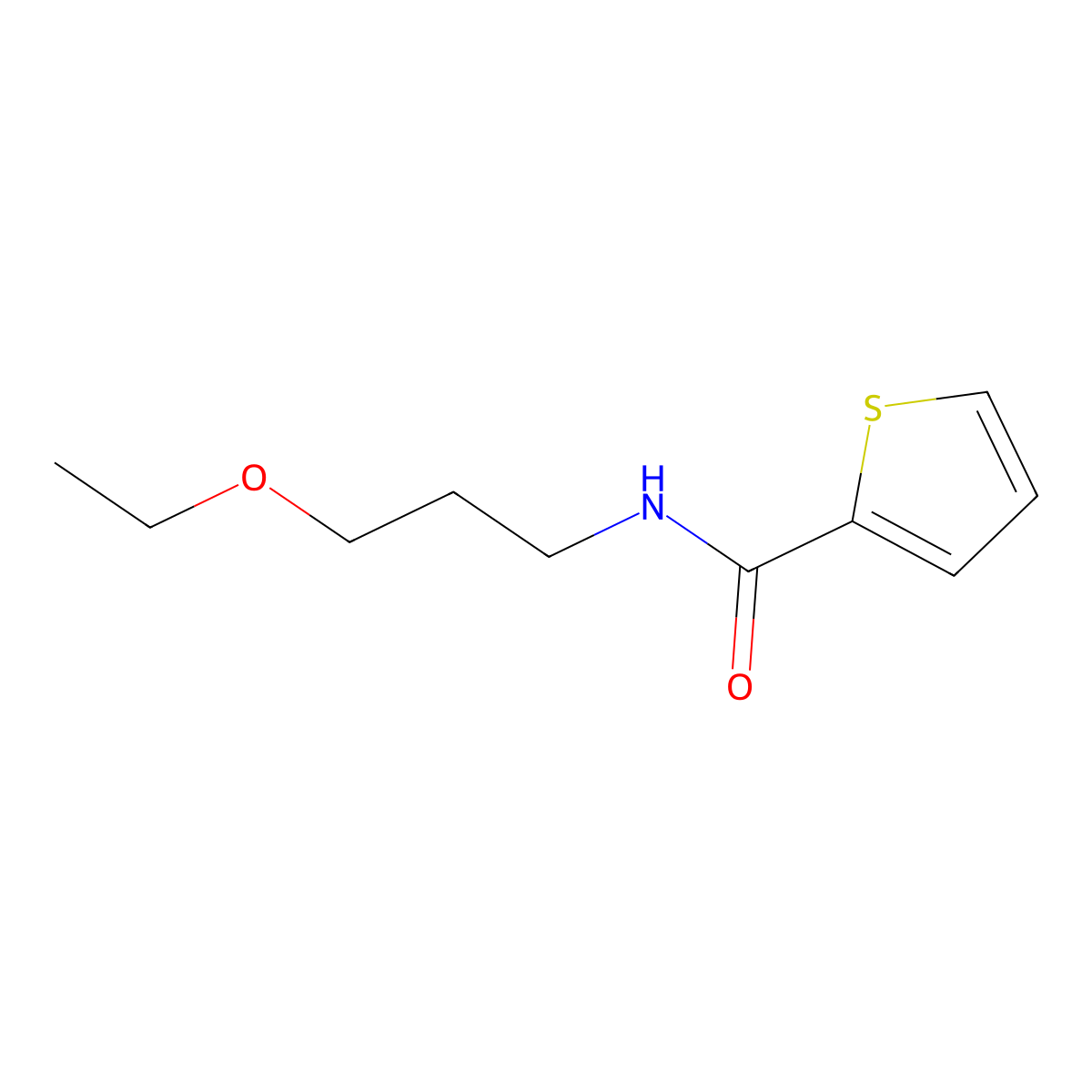 N-(3-ethoxypropyl)thiophene-2-carboxamide molecular structure, CAS 510740-11-1