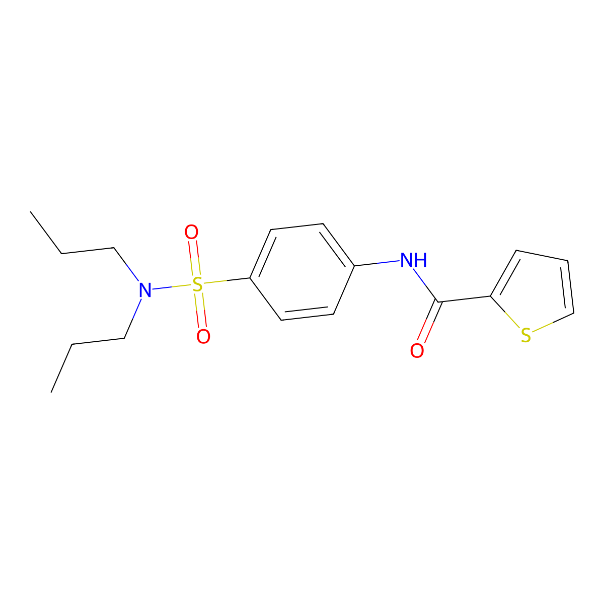 N-[4-(dipropylsulfamoyl)phenyl]thiophene-2-carboxamide molecular structure, CAS 510740-12-2