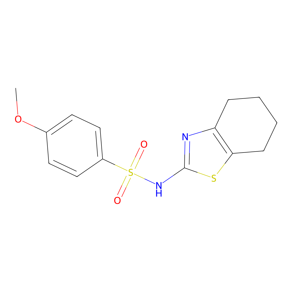 4-methoxy-N-(4,5,6,7-tetrahydro-1,3-benzothiazol-2-yl)benzenesulfonamide molecular structure, CAS 510740-19-9
