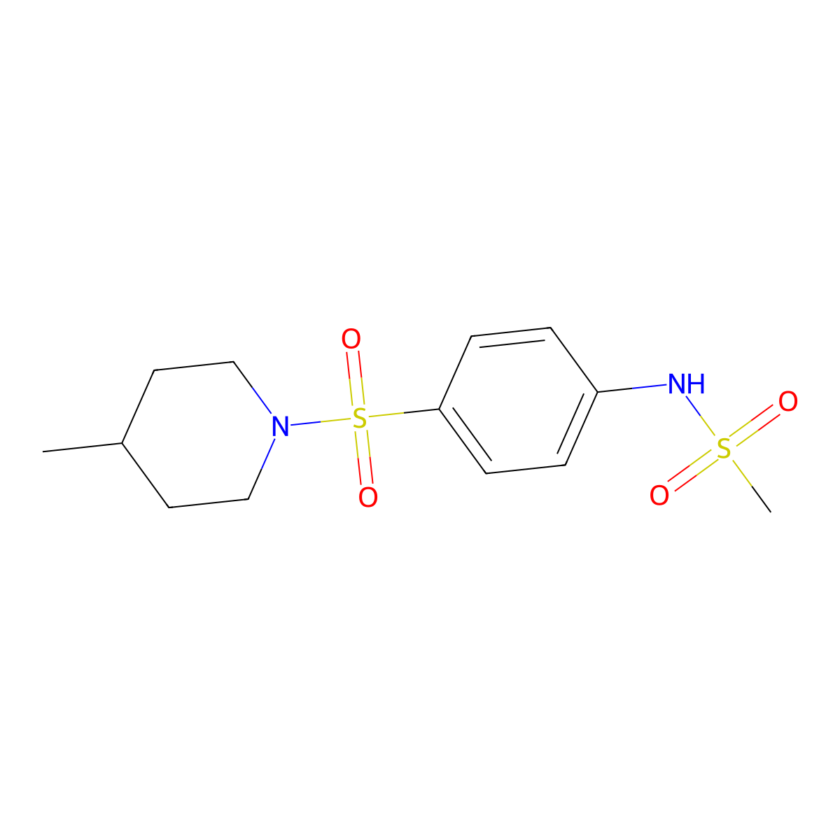 N-[4-(4-methylpiperidin-1-yl)sulfonylphenyl]methanesulfonamide molecular structure, CAS 510740-41-7